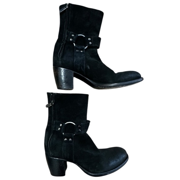 Rocco P for Barney’s New York Heeled Boot double zip black suede Size 37.5 - Picture 1 of 9